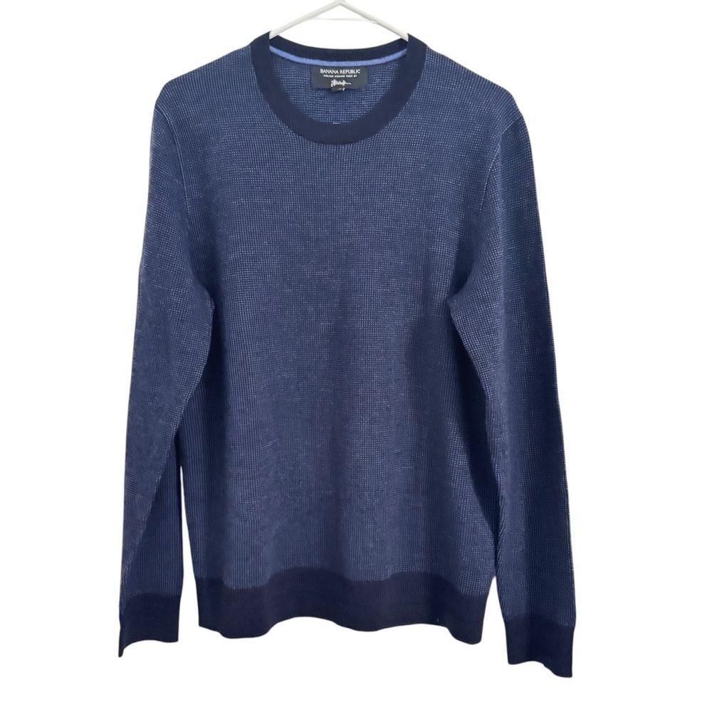 Banana Republic Men's MEDIUM Italian Merino Yarn Sweater Crewneck By Baruffa